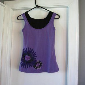 5/$25! Danskin Yoga purple  top with flower print